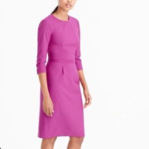 J Crew Bracelet-sleeve dress in Italian stretch wool Women’s SZ 6 in Magenta